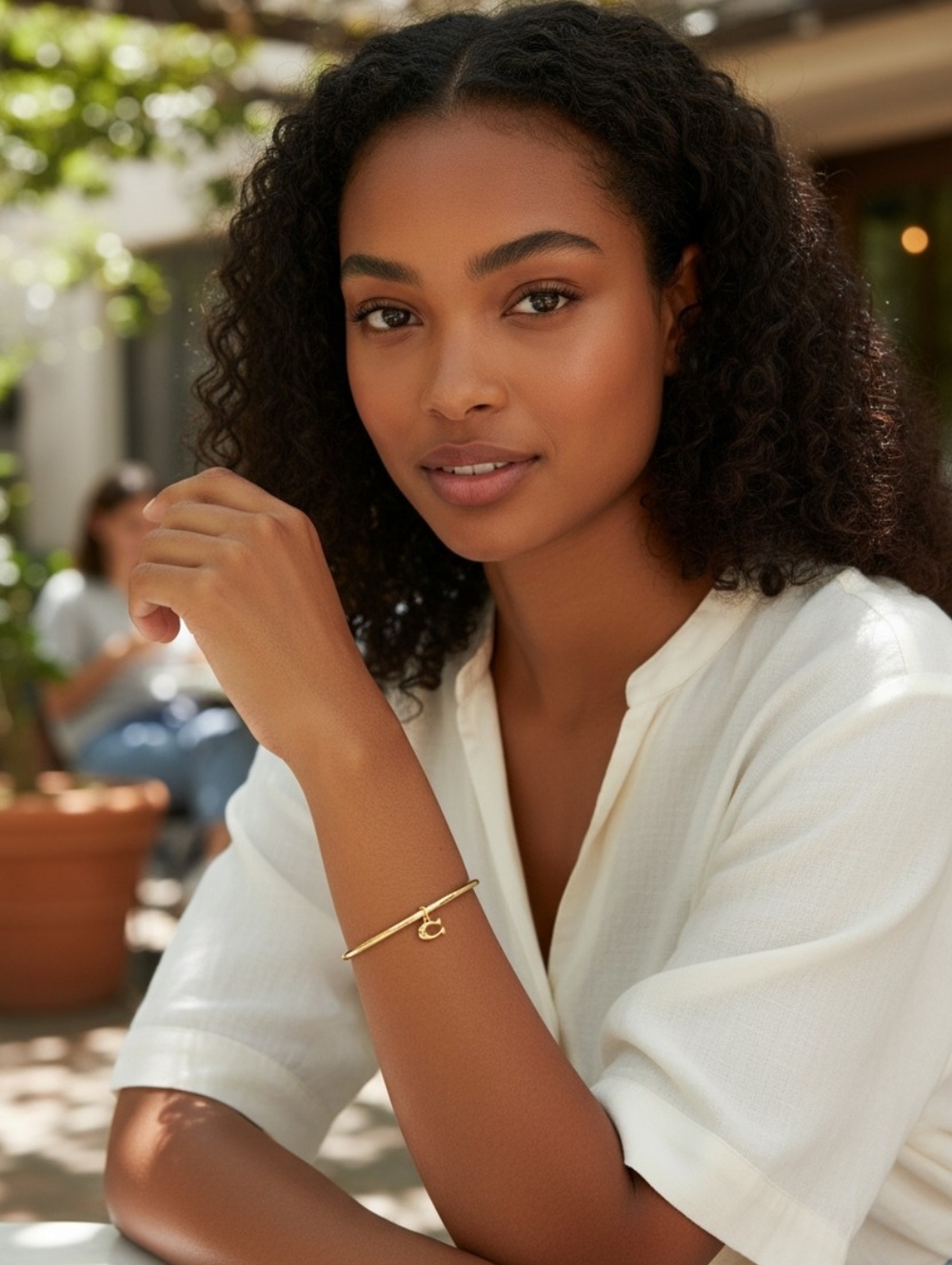 Coach "C" Charm Bangle Bracelet in  Polished Gold Tone ~ Authentic ~ NWOT